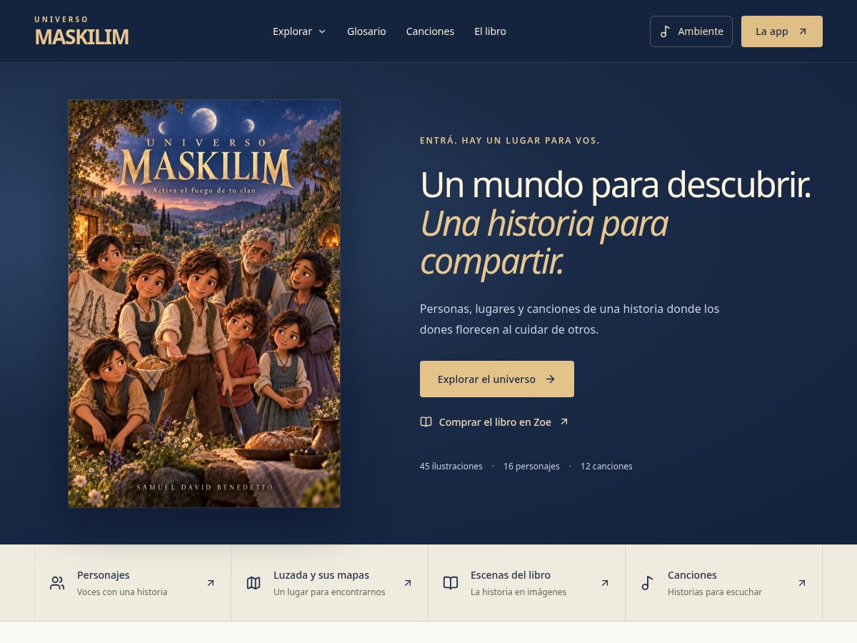 Landing-page snapshot of universomaskilim.org
