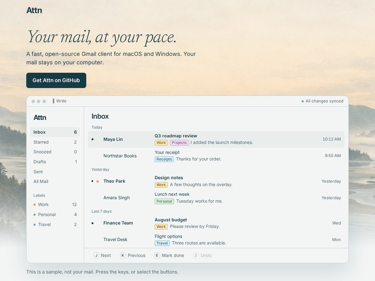 Landing-page snapshot of useattn.com