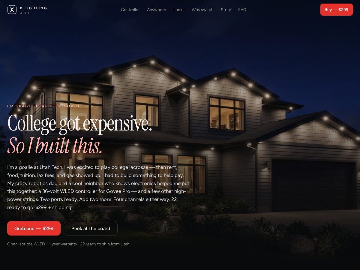 Landing-page snapshot of utahlightcontrollers.com