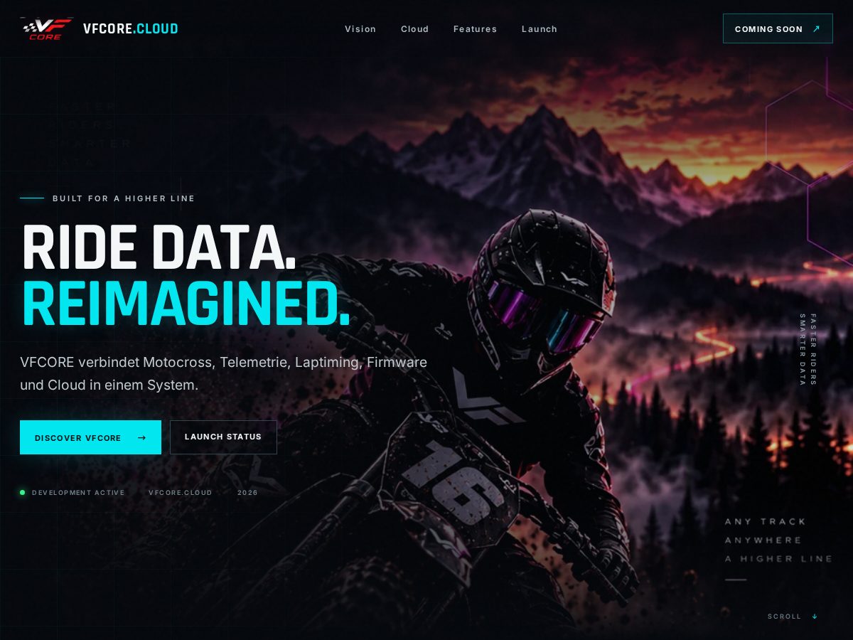 Landing-page snapshot of vfcore.cloud