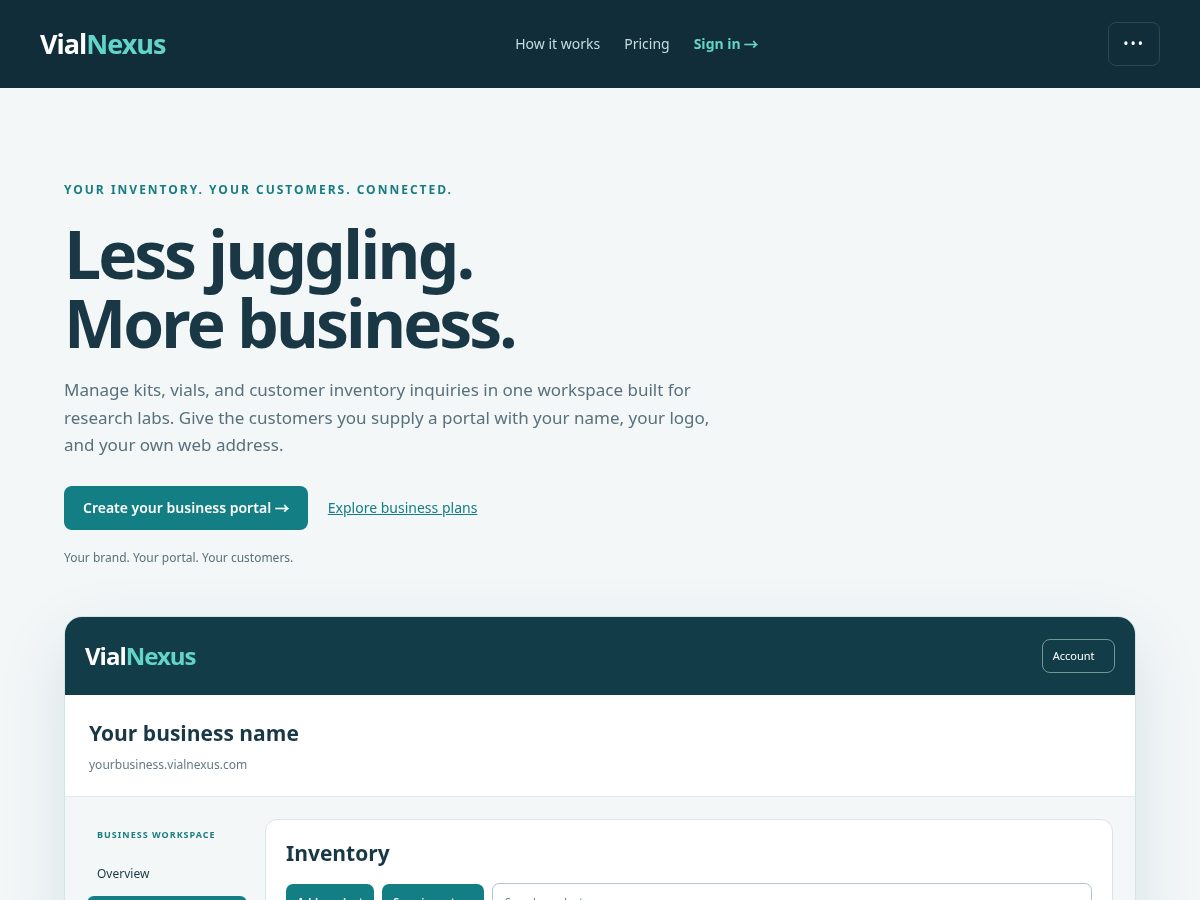 Landing-page snapshot of vialnexus.com