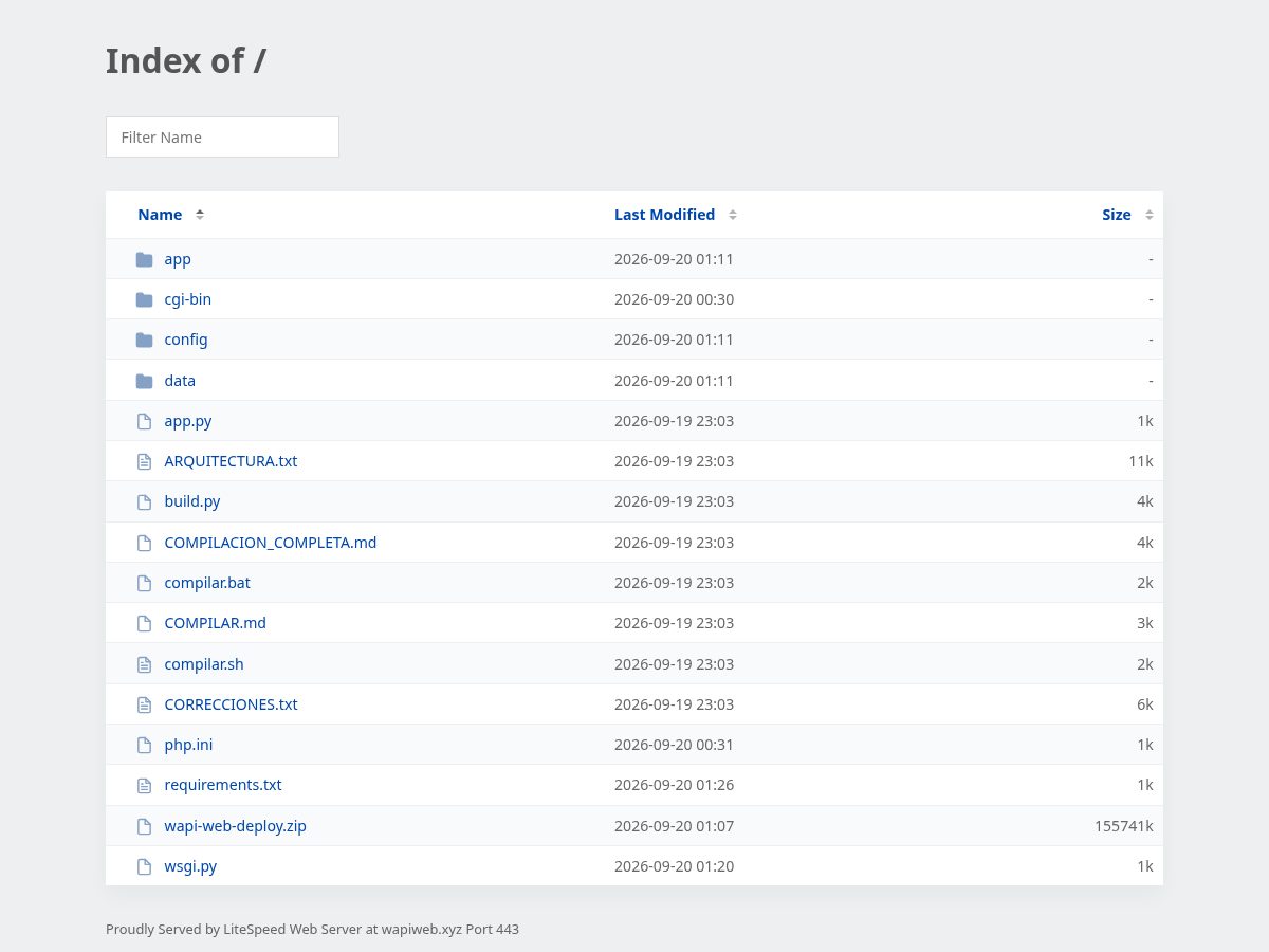 Landing-page snapshot of wapiweb.xyz
