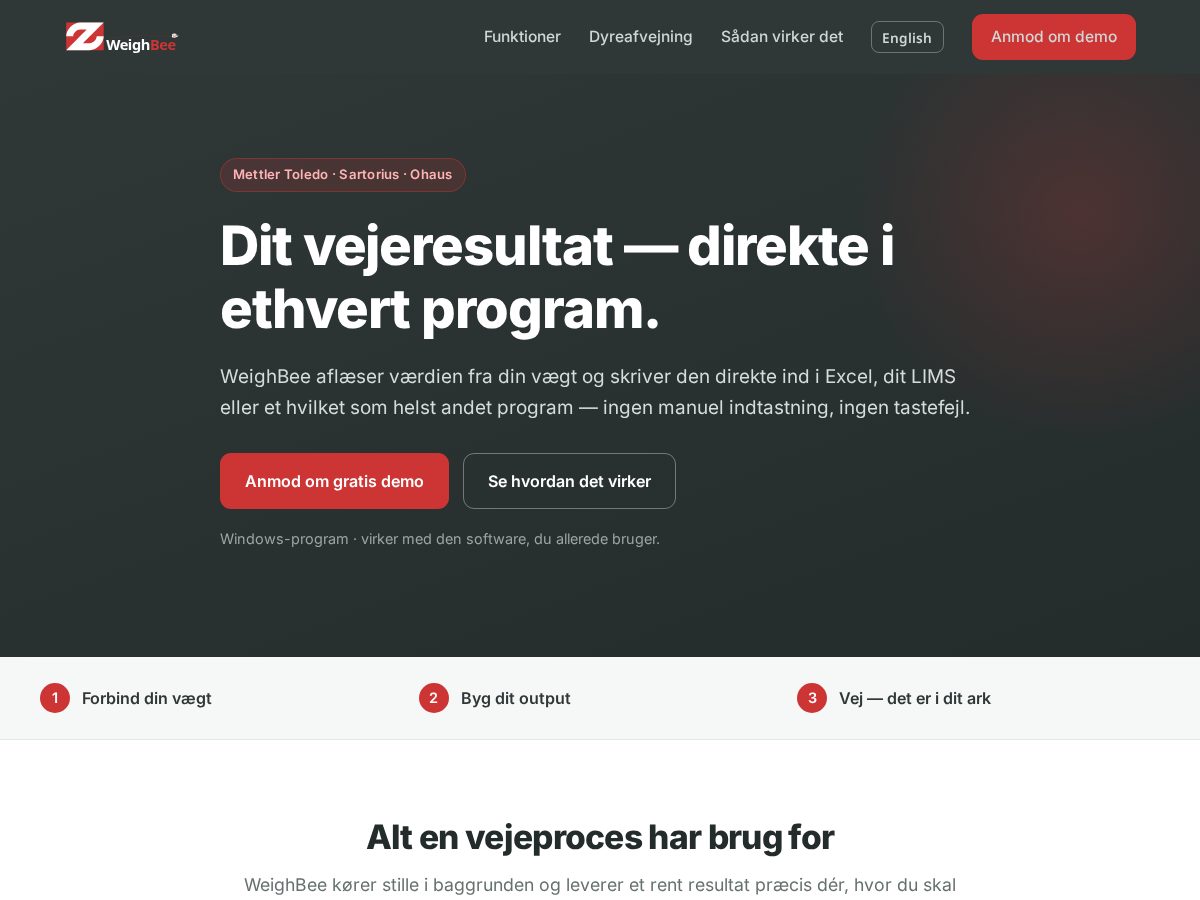 Landing-page snapshot of weighbee.com