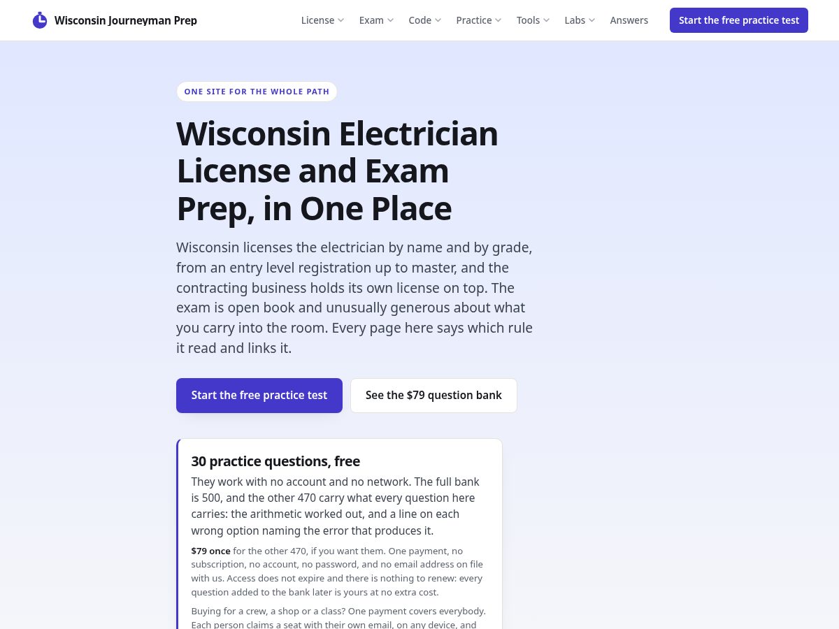 Landing-page snapshot of wijourneymanprep.com