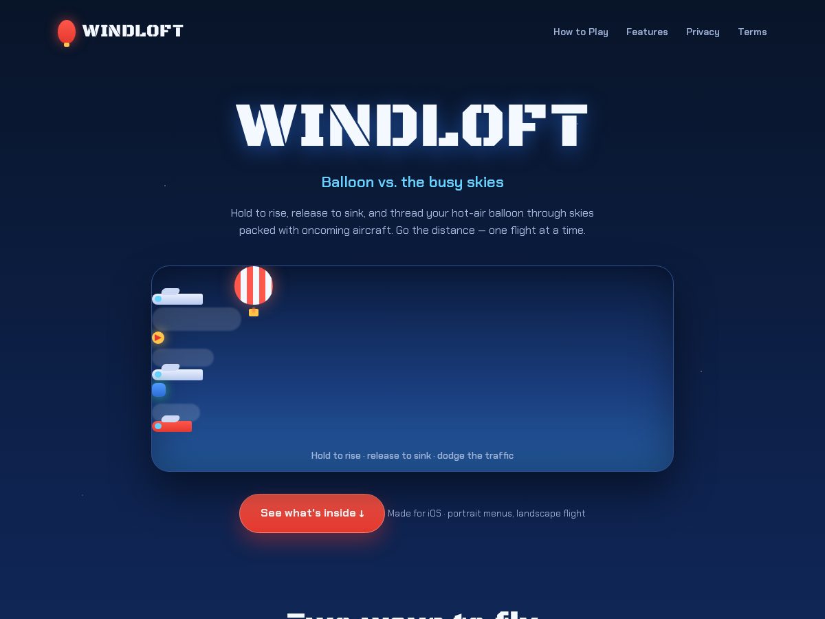 Landing-page snapshot of windloft.cfd