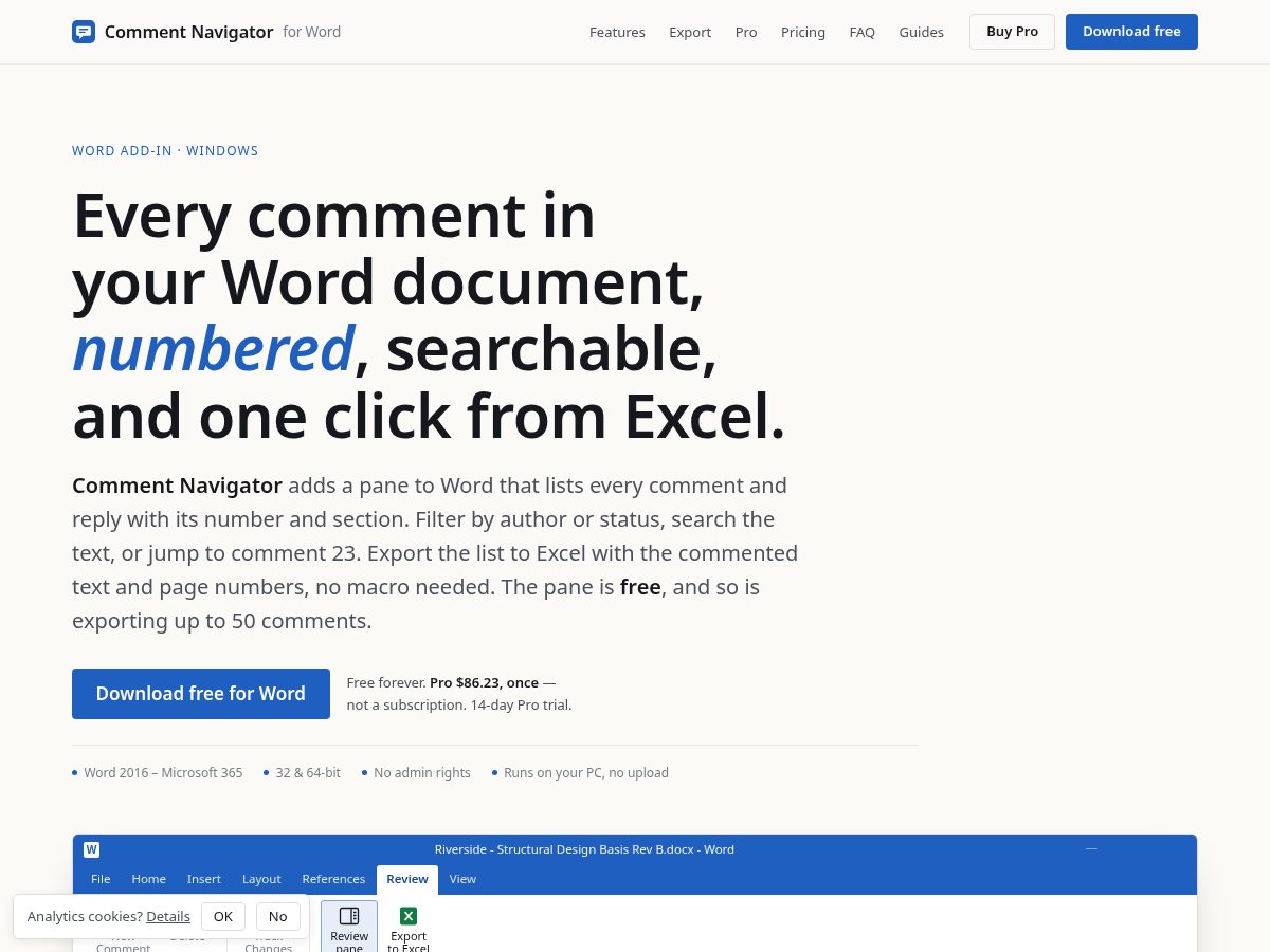 Landing-page snapshot of wordcomments.com