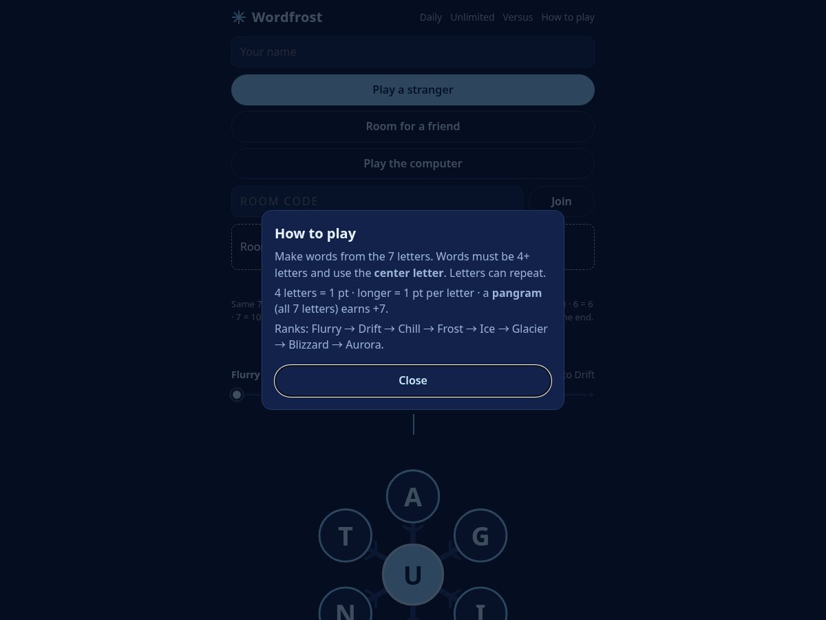 Landing-page snapshot of wordfrost.com