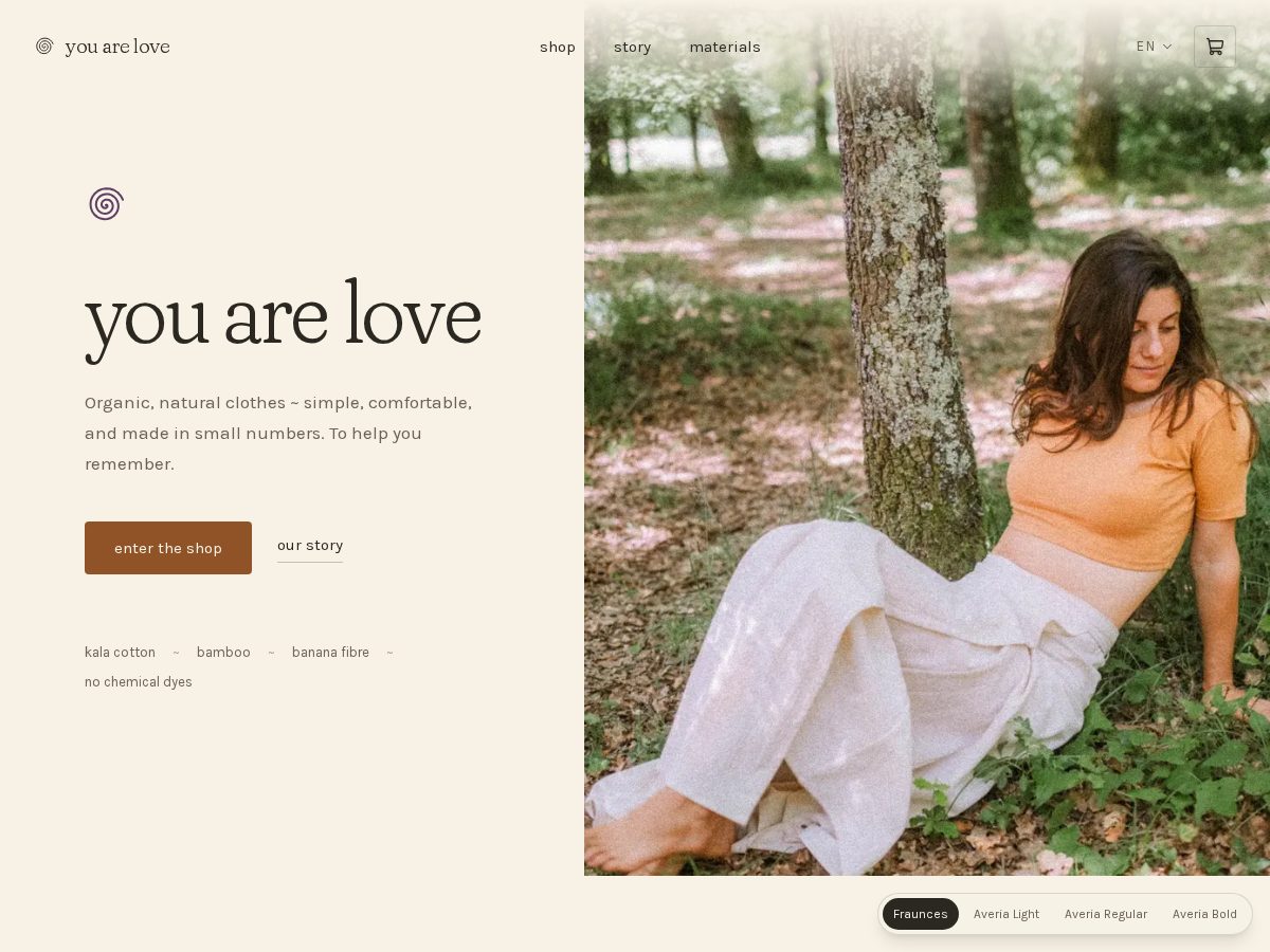 Landing-page snapshot of youareloveclothes.com