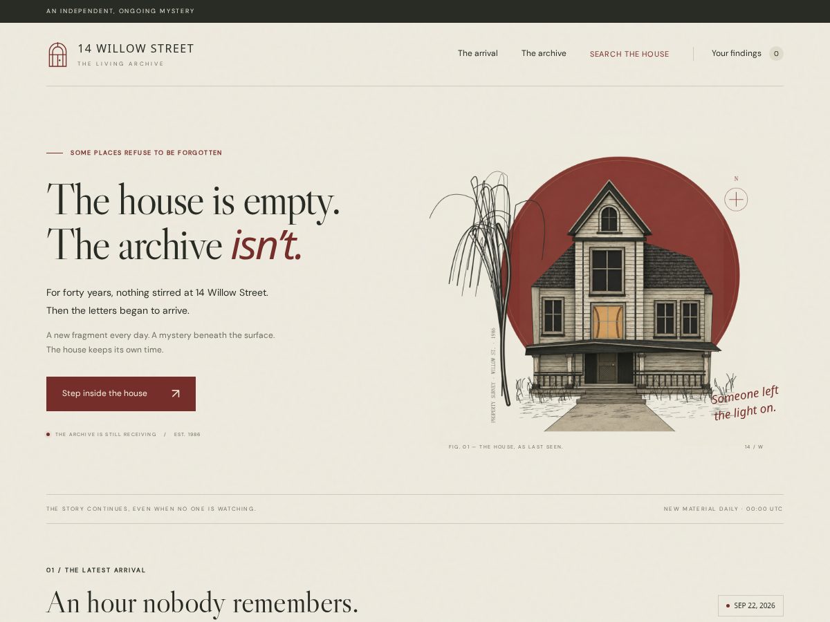 Landing-page snapshot of 14willowstreet.com