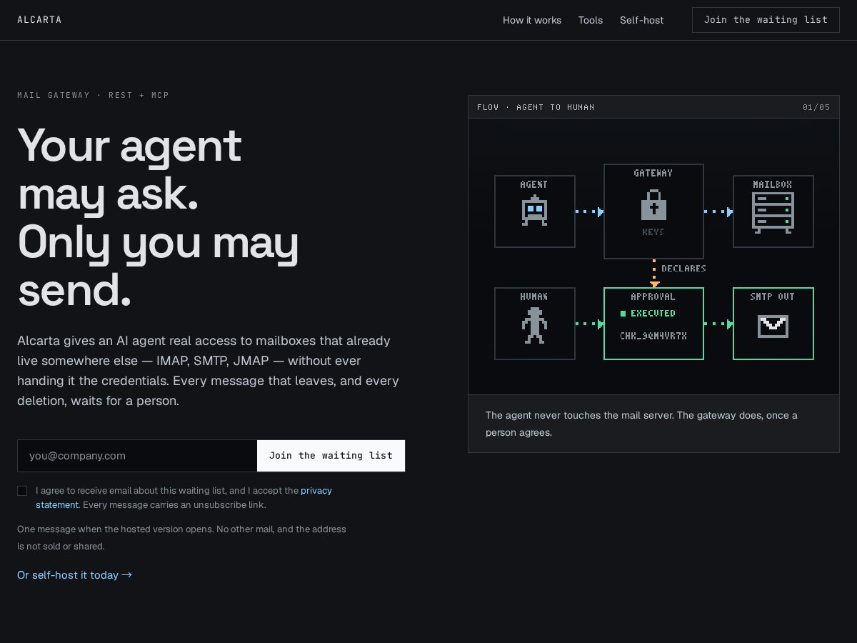 Landing-page snapshot of alcarta.app