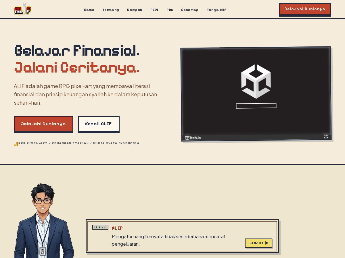 Landing-page snapshot of alif.games