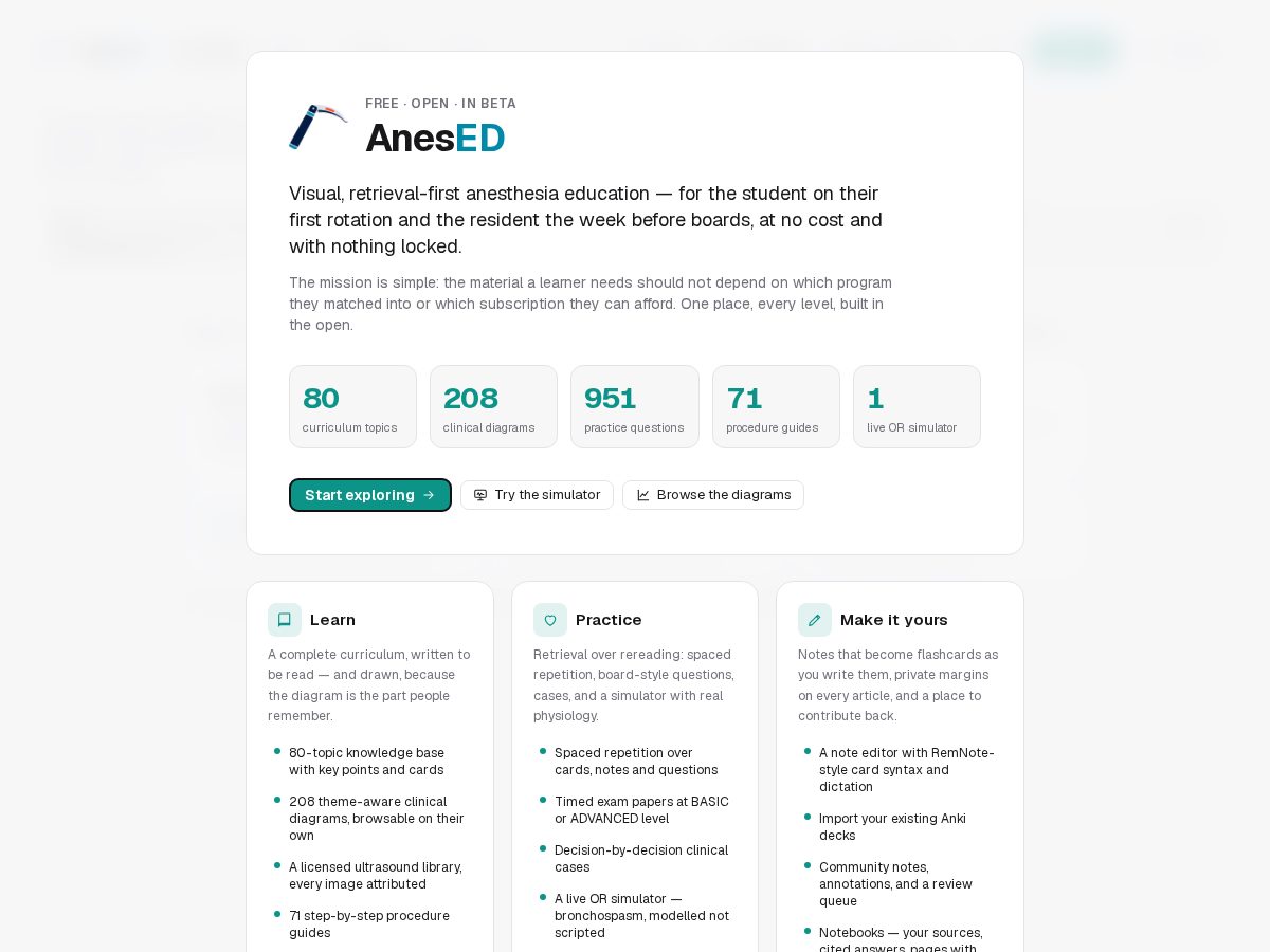 Landing-page snapshot of anesed.com