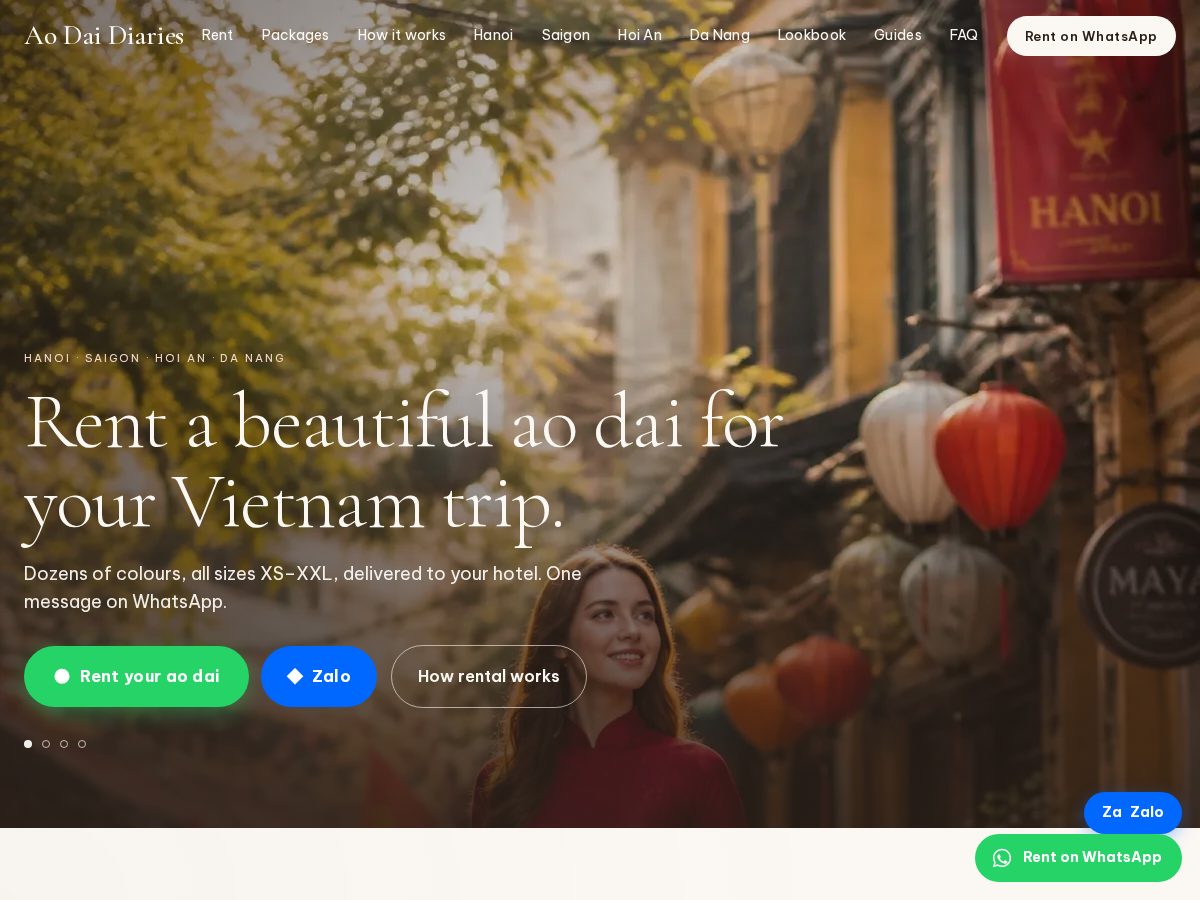 Landing-page snapshot of aodaidiaries.com