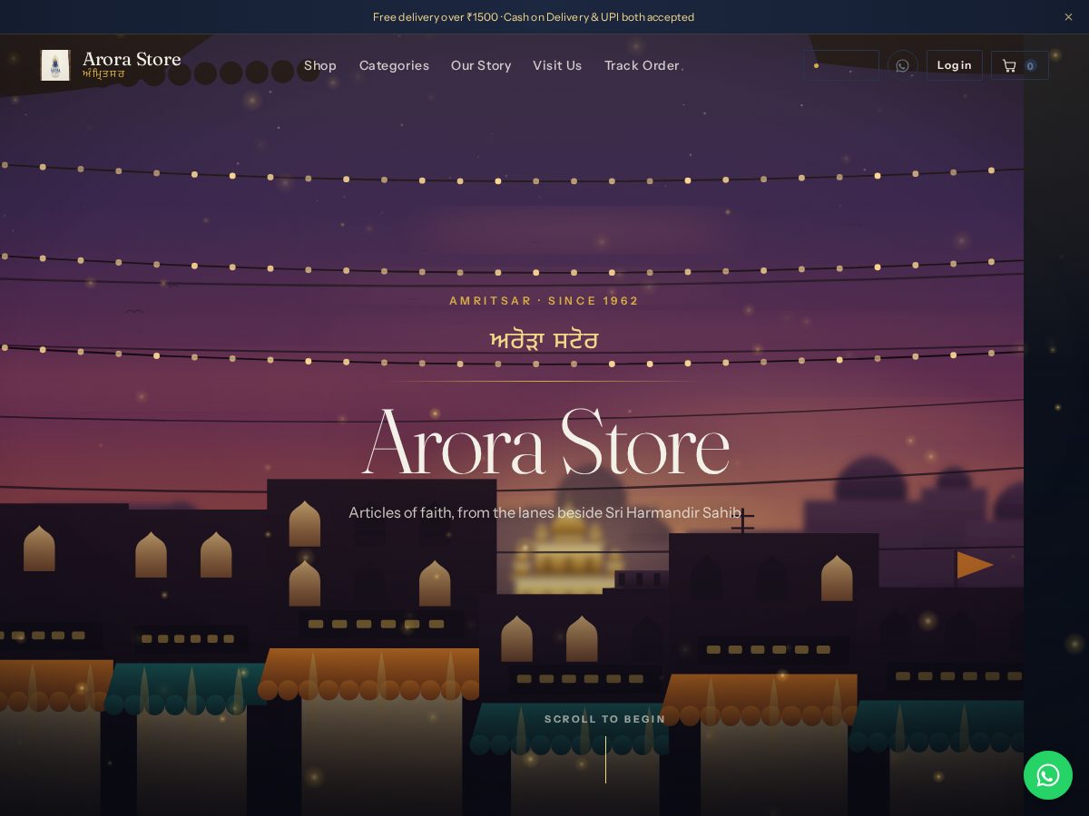 Landing-page snapshot of aroragiftgallery.store