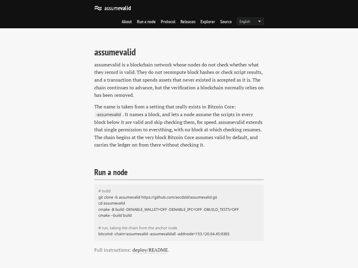 Landing-page snapshot of assumevalid.org