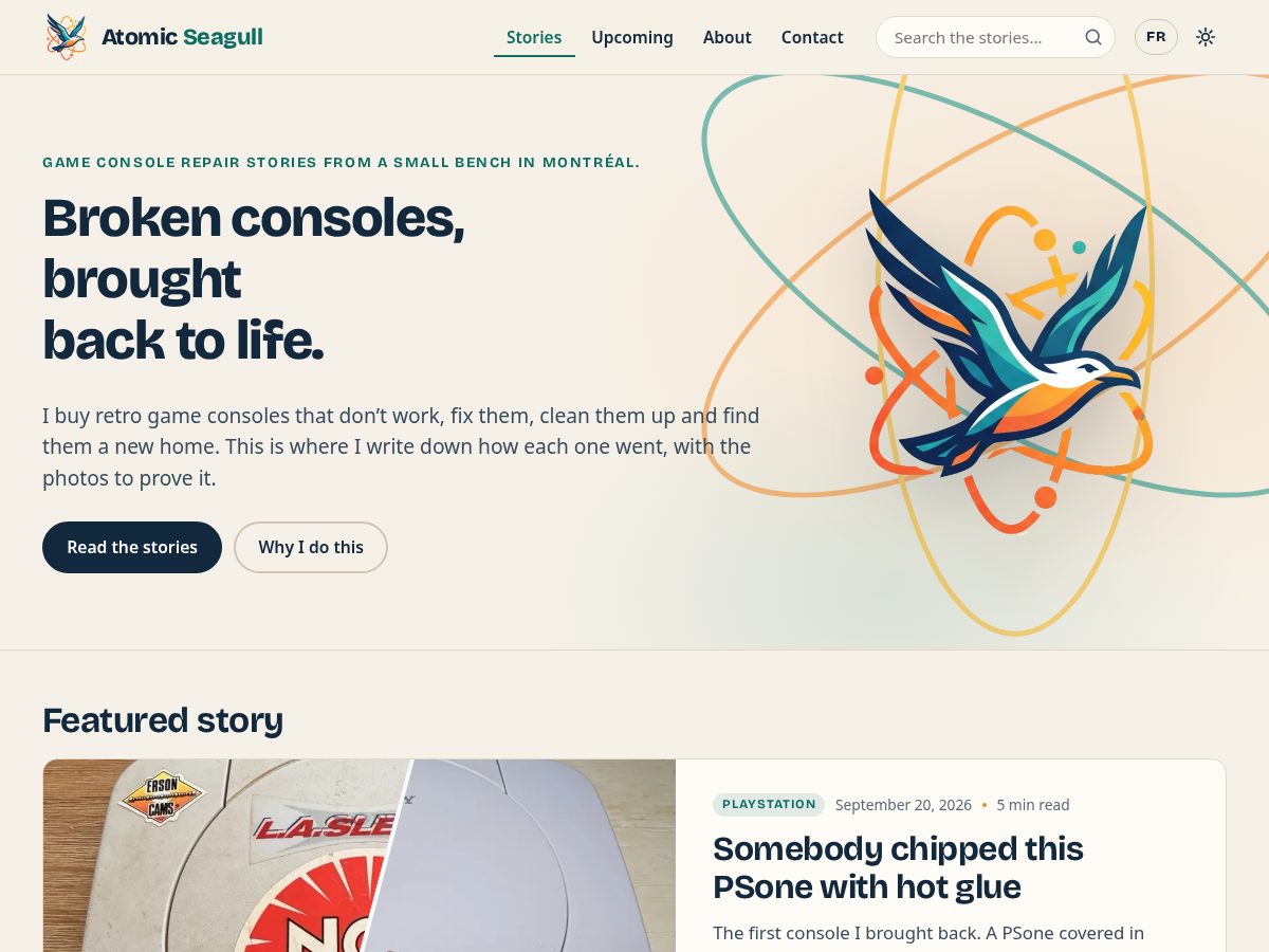 Landing-page snapshot of atomicseagull.blog