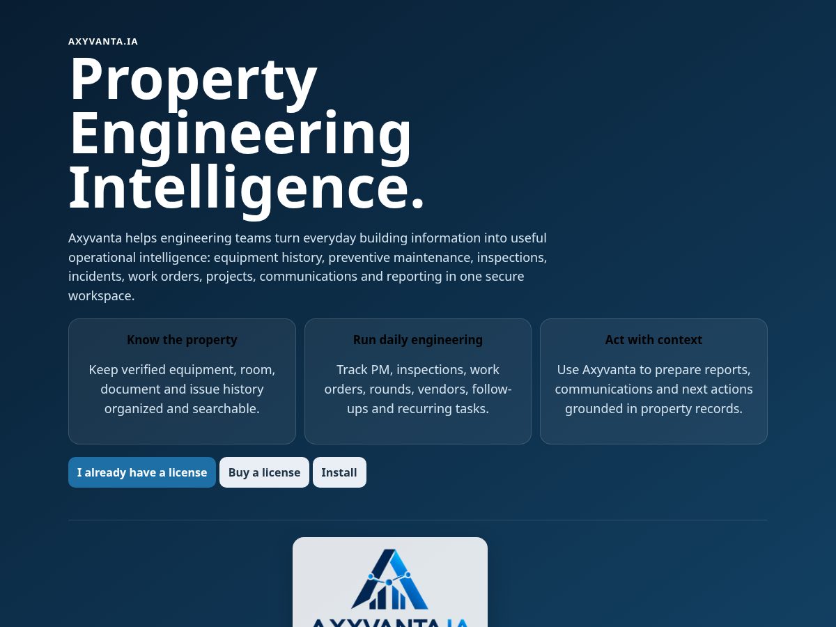 Landing-page snapshot of axyvanta.app