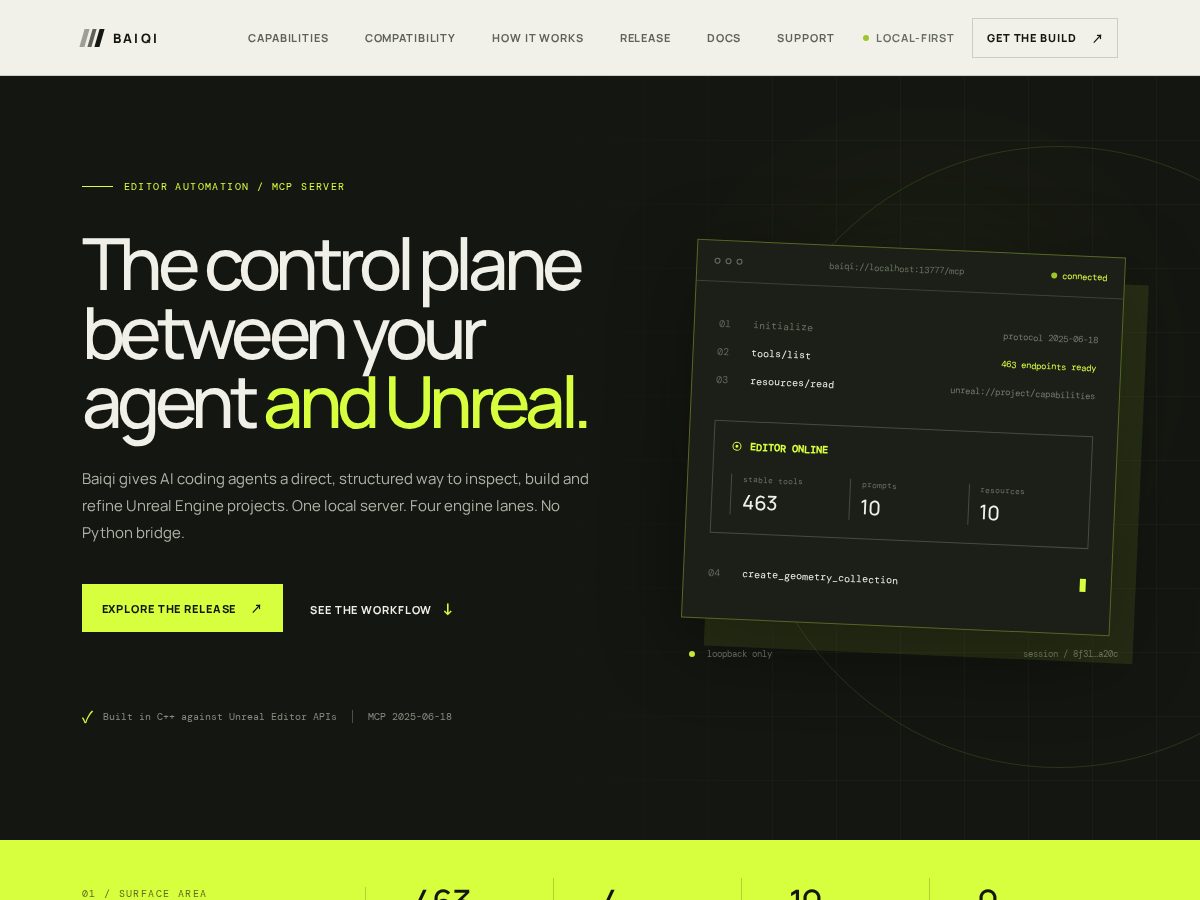 Landing-page snapshot of baiqisoftware.com