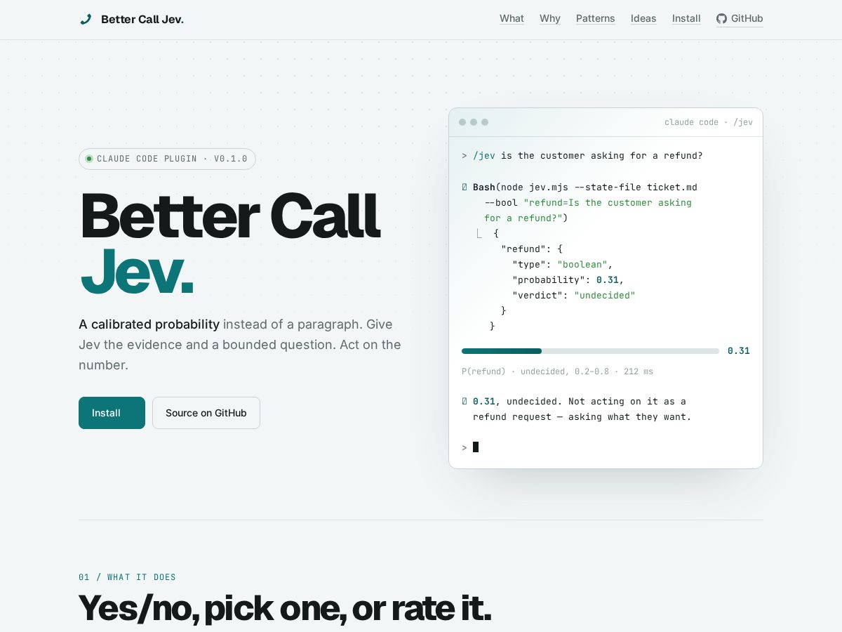 Landing-page snapshot of bettercalljev.com