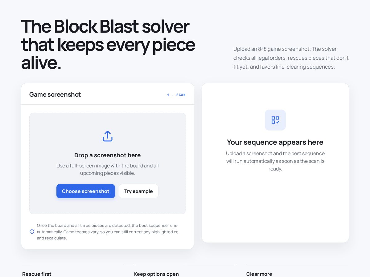 Landing-page snapshot of blockgamesolver.com