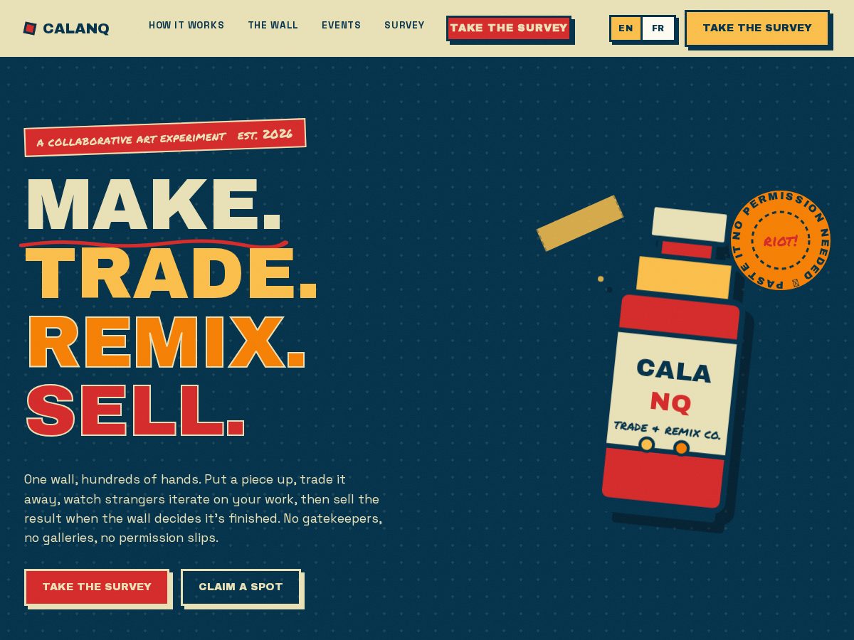 Landing-page snapshot of calanq.art