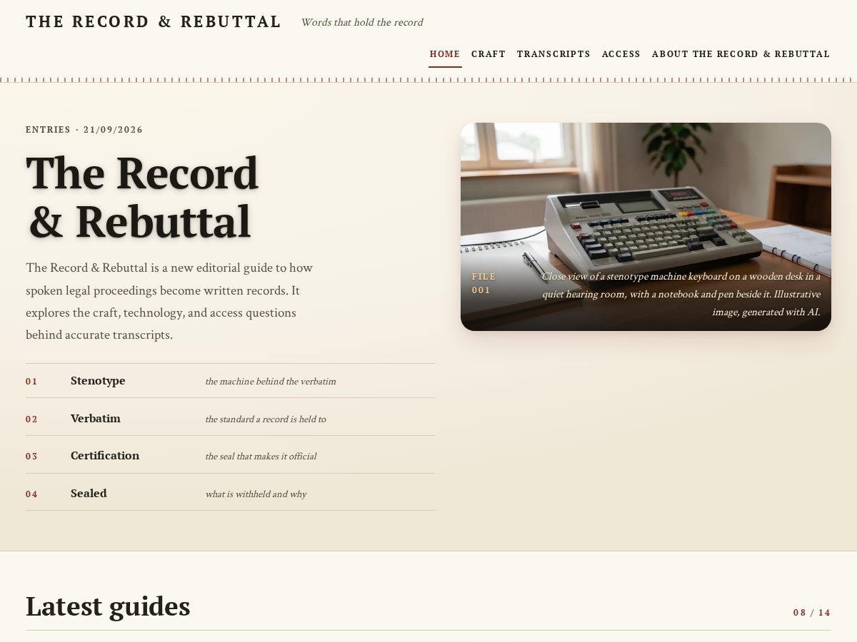 Landing-page snapshot of capitolcourtreporting.com