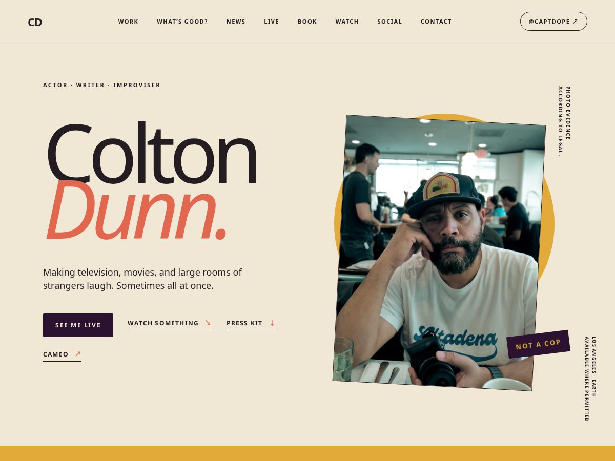 Landing-page snapshot of captdope.com