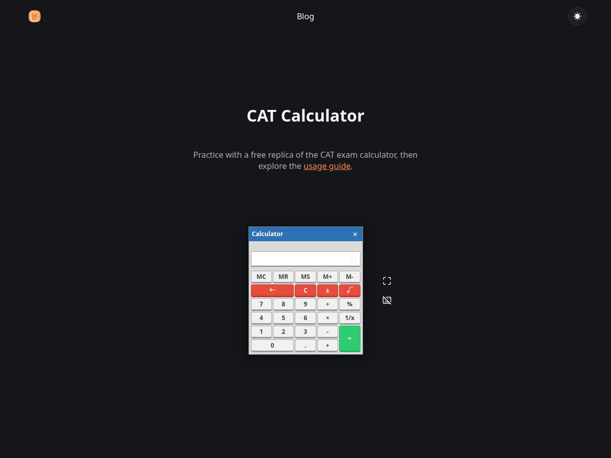 Landing-page snapshot of cat-calculator.com