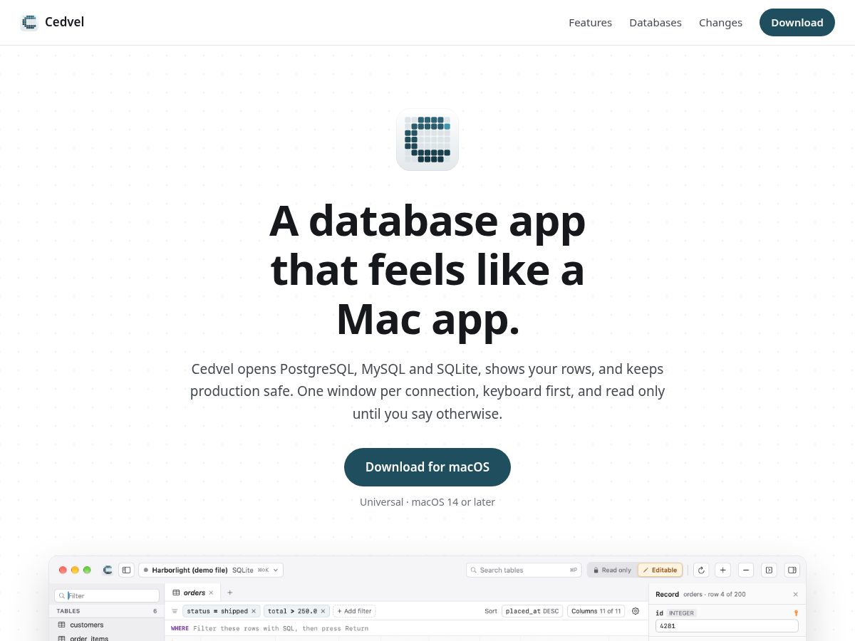 Landing-page snapshot of cedvel.app