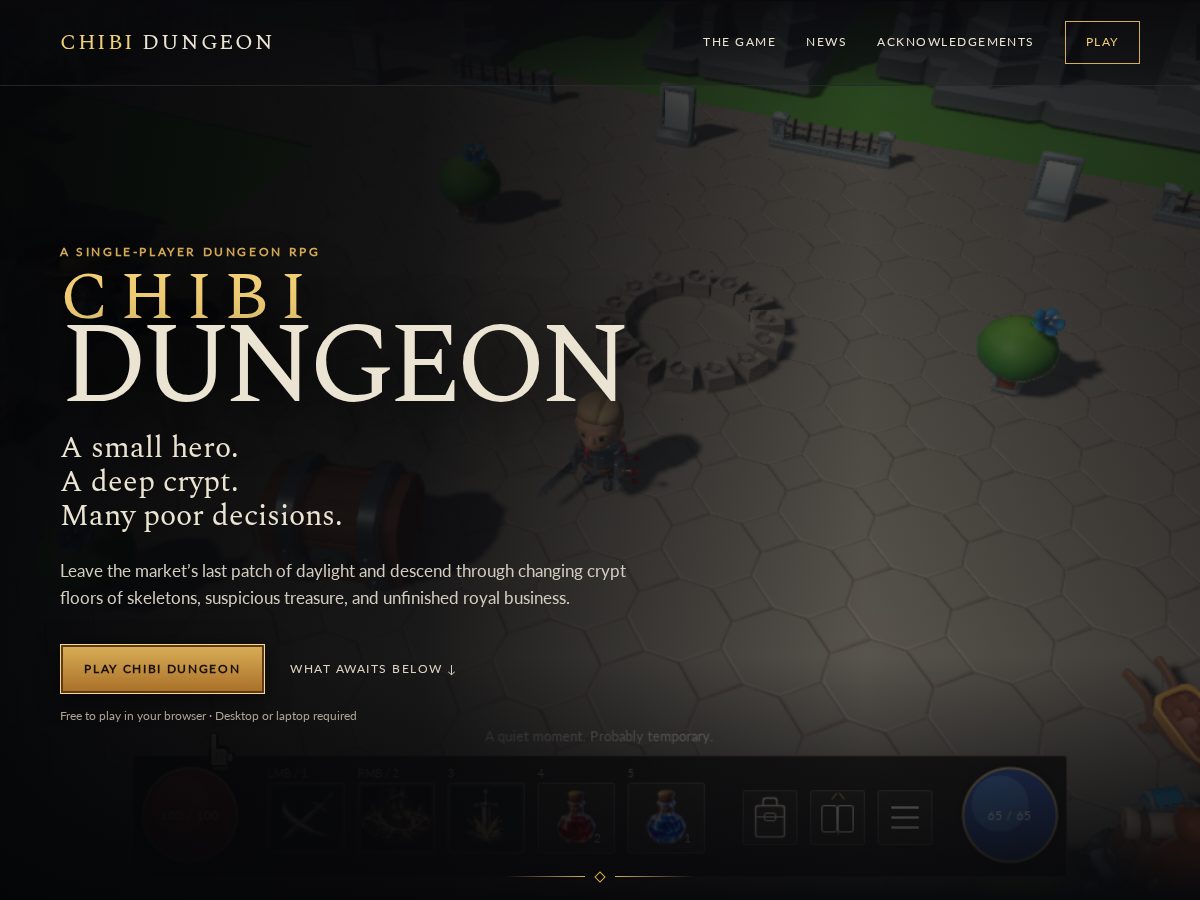 Landing-page snapshot of chibidungeon.com