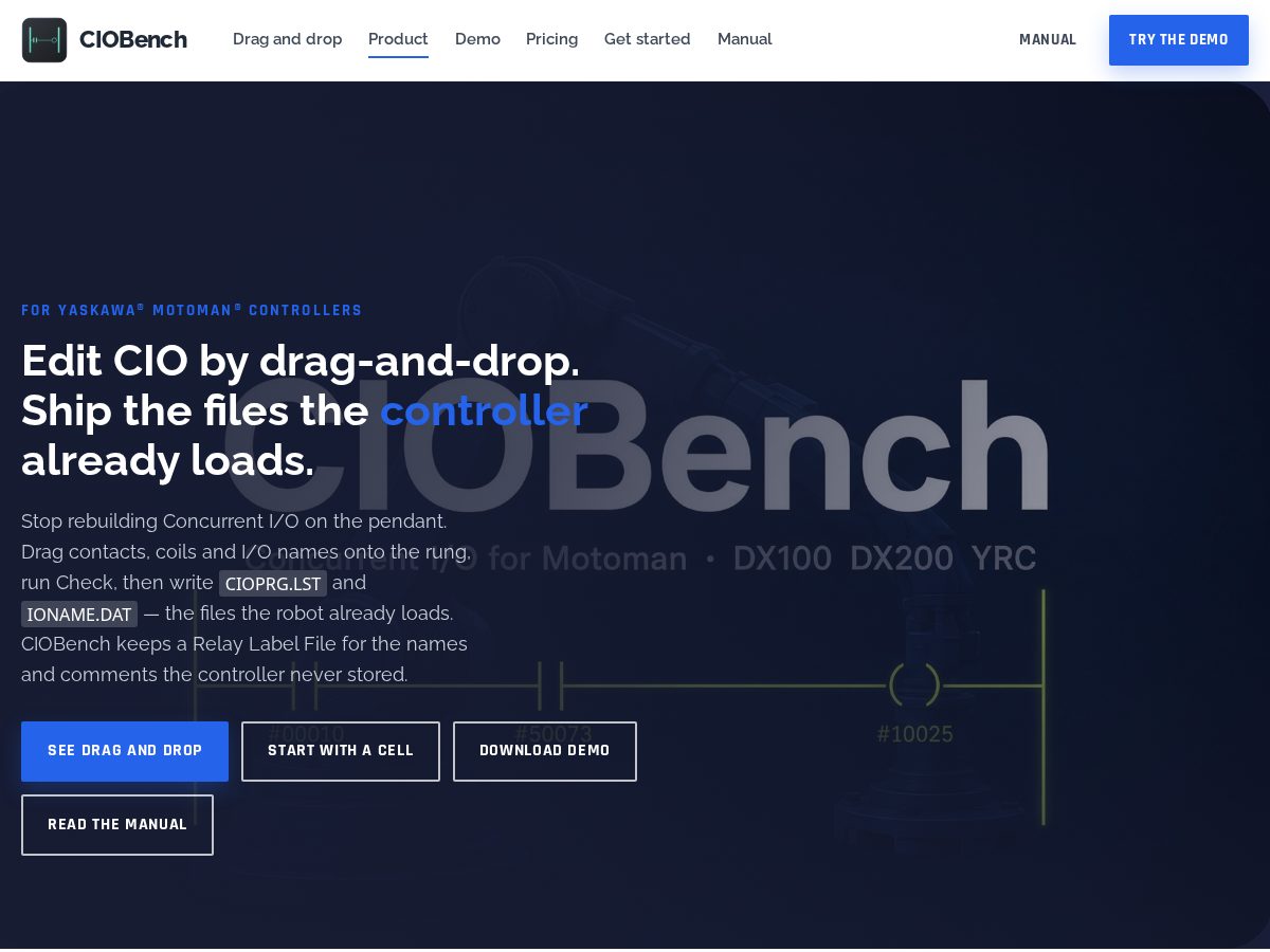 Landing-page snapshot of ciobench.com
