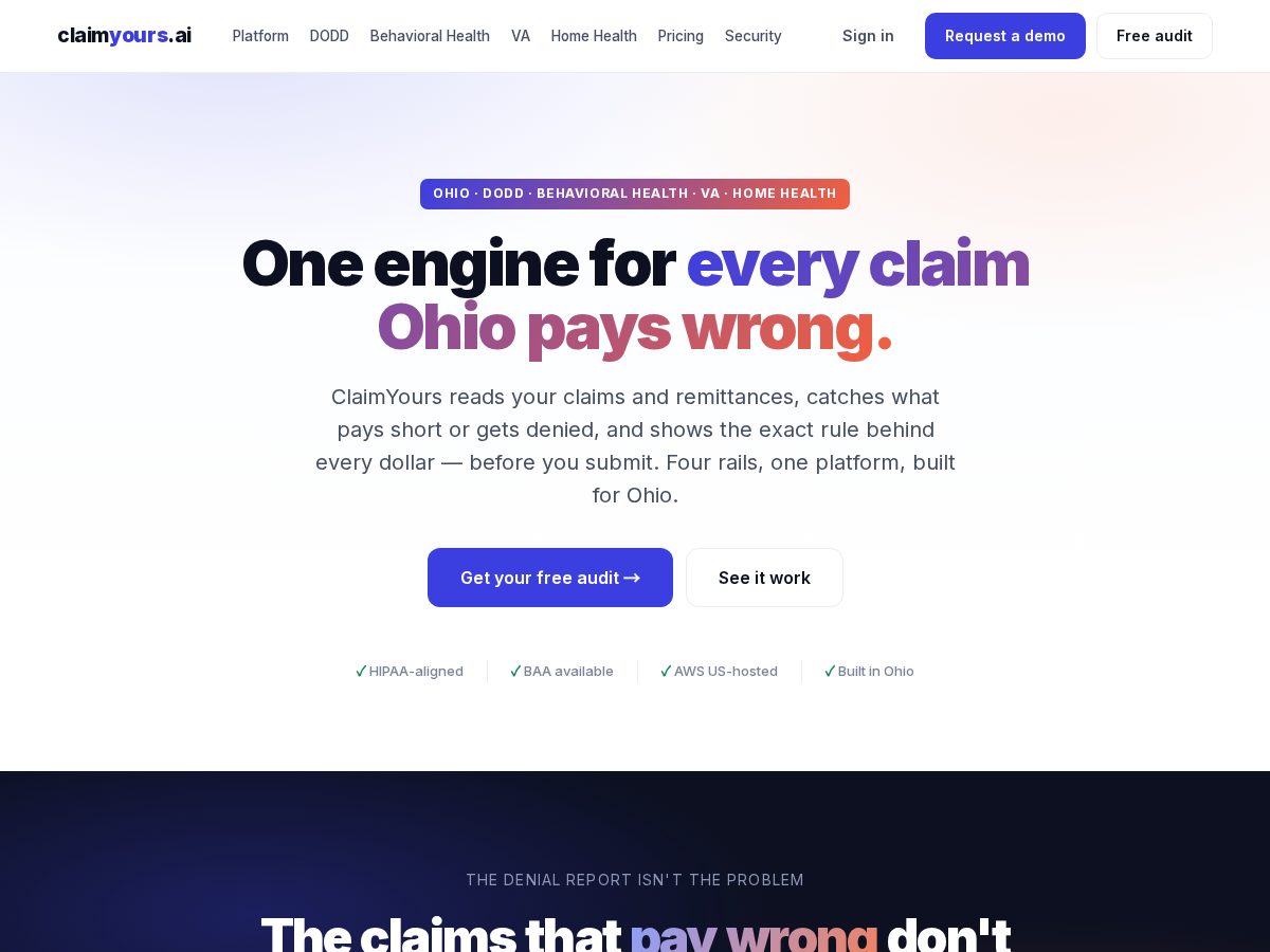 Landing-page snapshot of claimyoursai.com