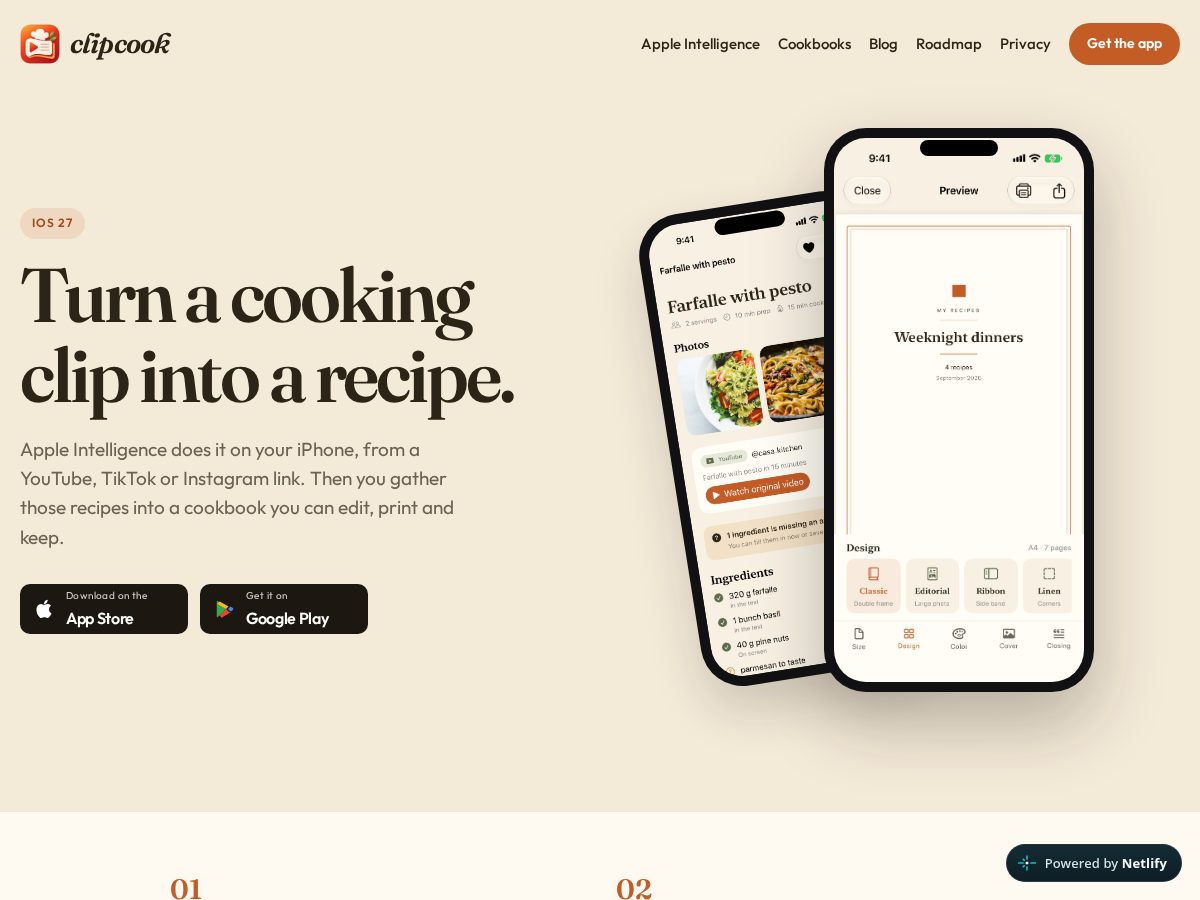 Landing-page snapshot of clipcook.app
