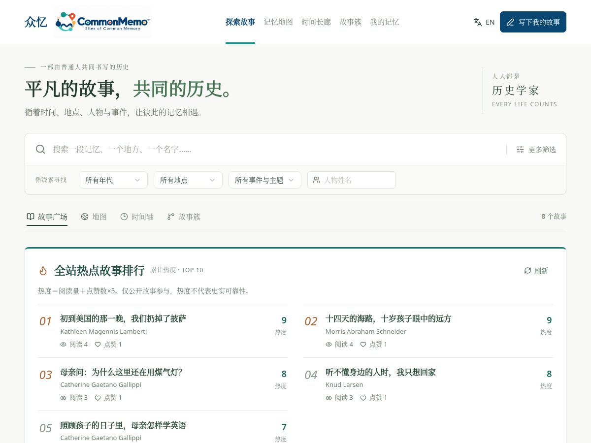 Landing-page snapshot of commonmemo.com