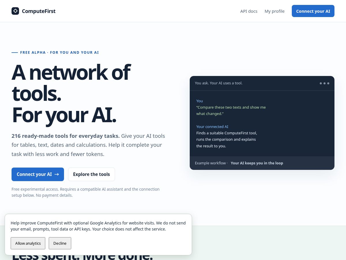 Landing-page snapshot of computefirst.net