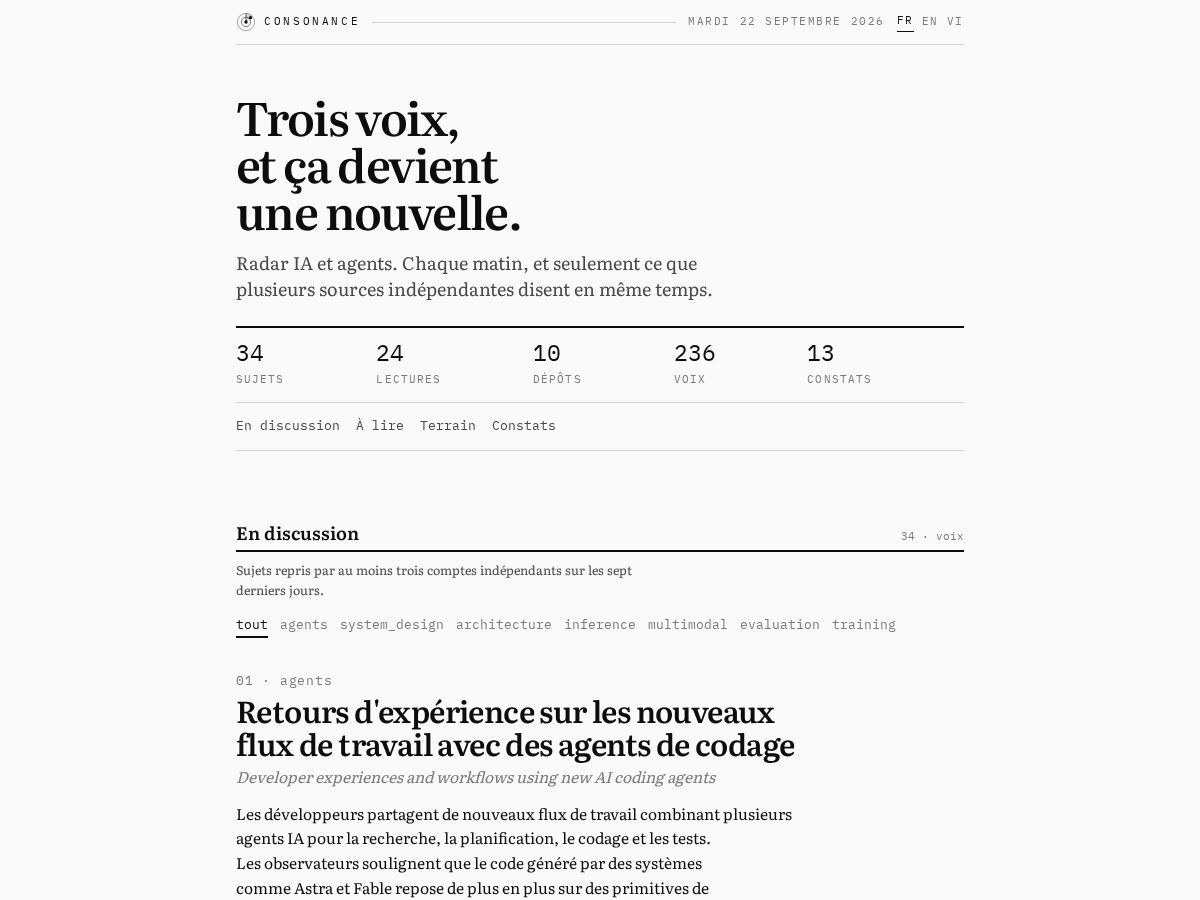 Landing-page snapshot of consonance.fyi