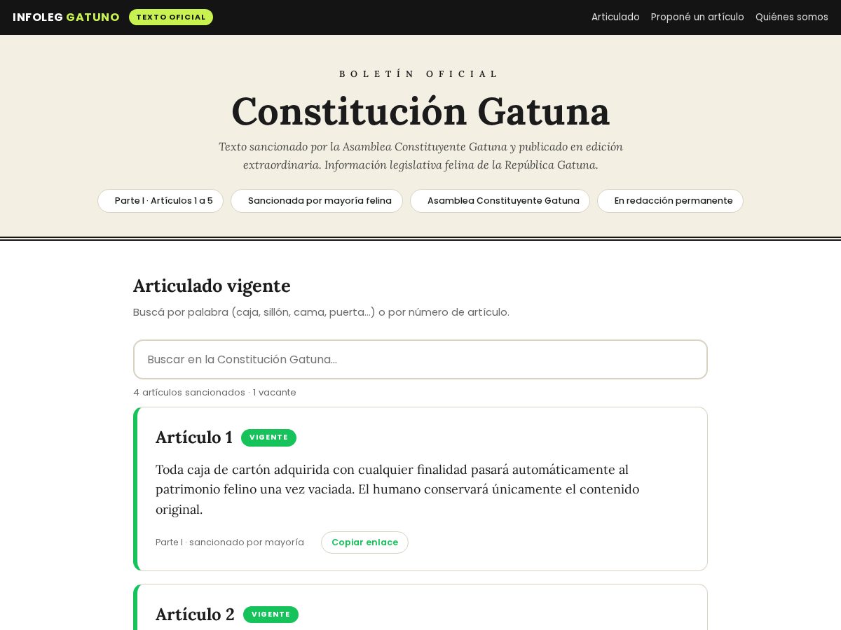 Landing-page snapshot of constituciongatuna.com