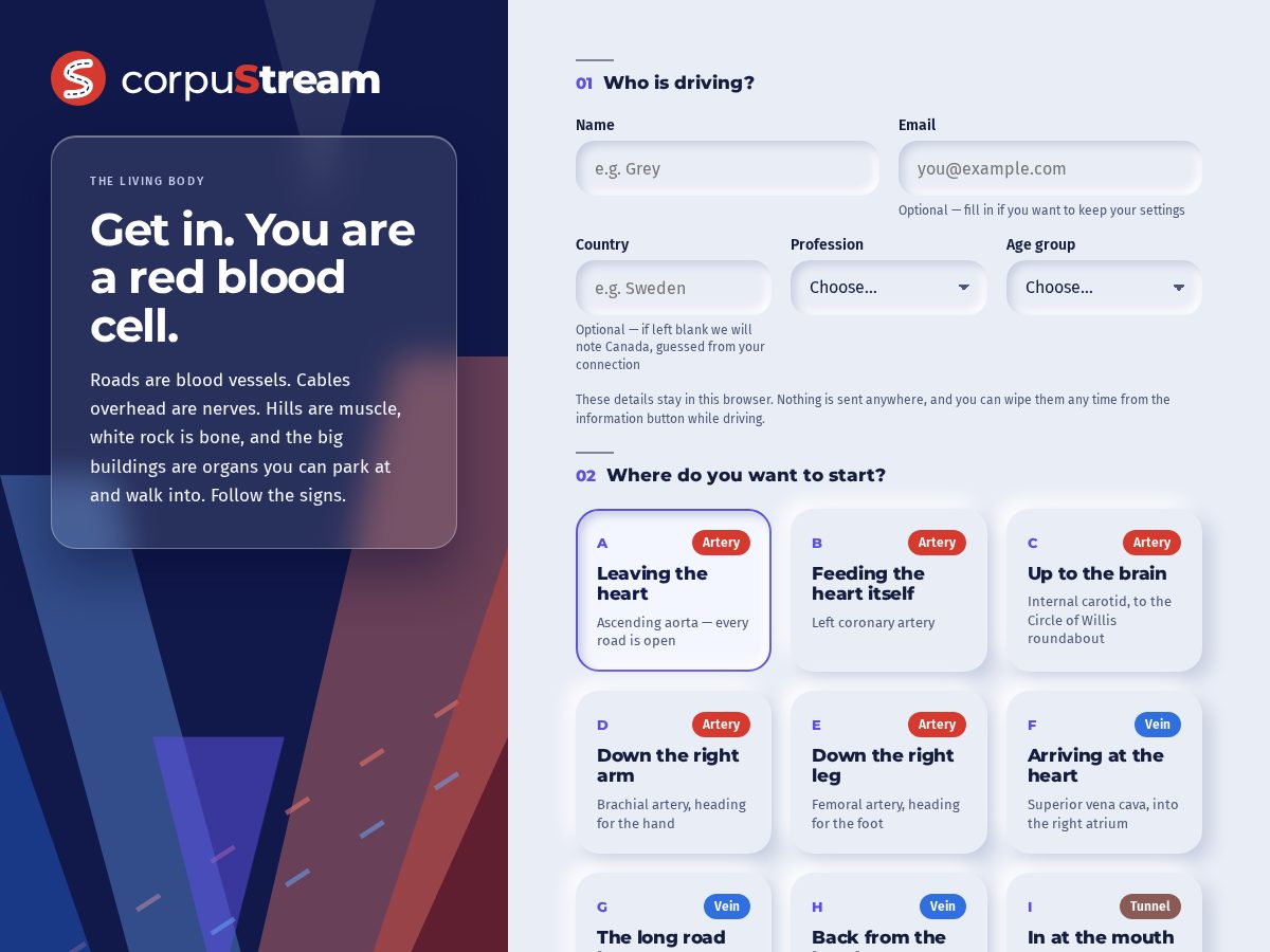 Landing-page snapshot of corpustream.com