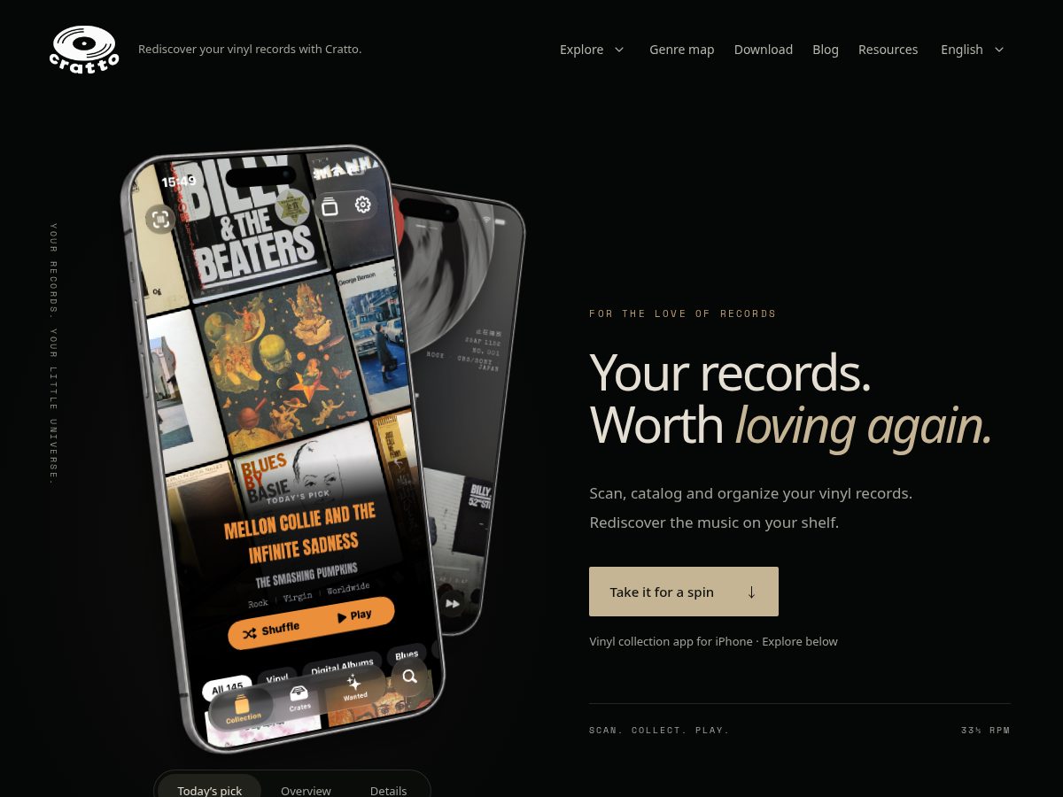 Landing-page snapshot of cratto.app