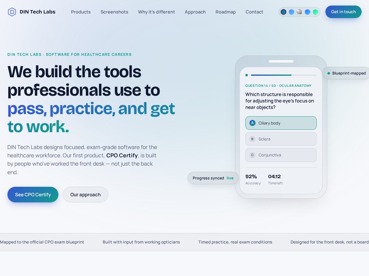 Landing-page snapshot of dintechlabs.com