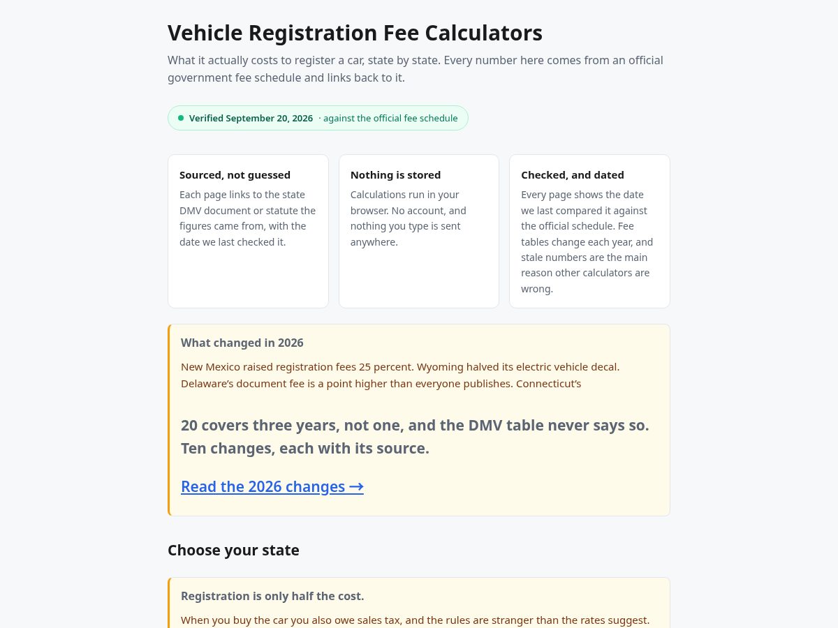 Landing-page snapshot of dmvfeelookup.com
