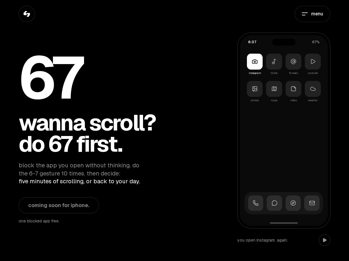 Landing-page snapshot of do67.app