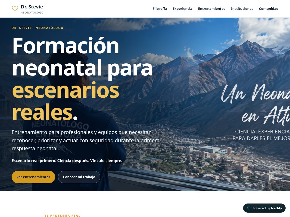 Landing-page snapshot of drstevieneonatologo.com
