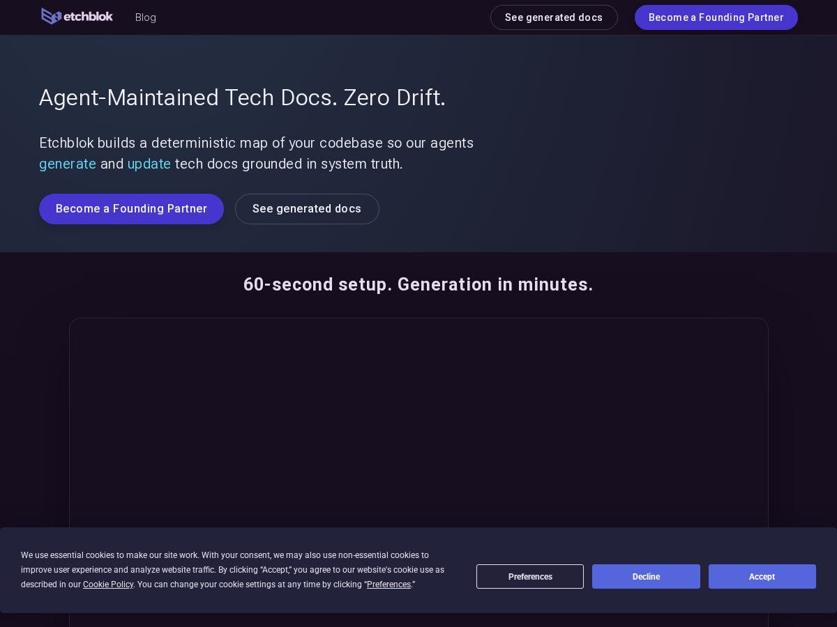 Landing-page snapshot of etchblok.app
