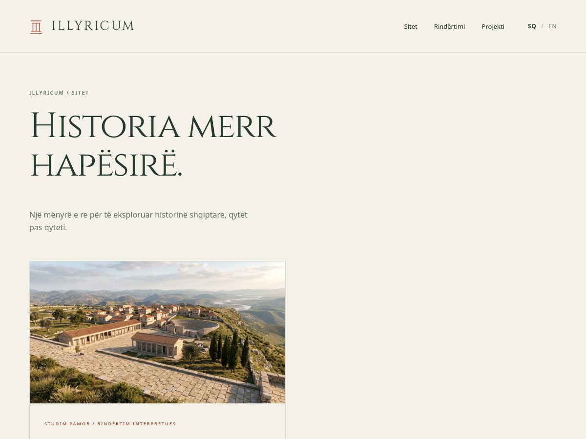 Landing-page snapshot of exploreillyria.com
