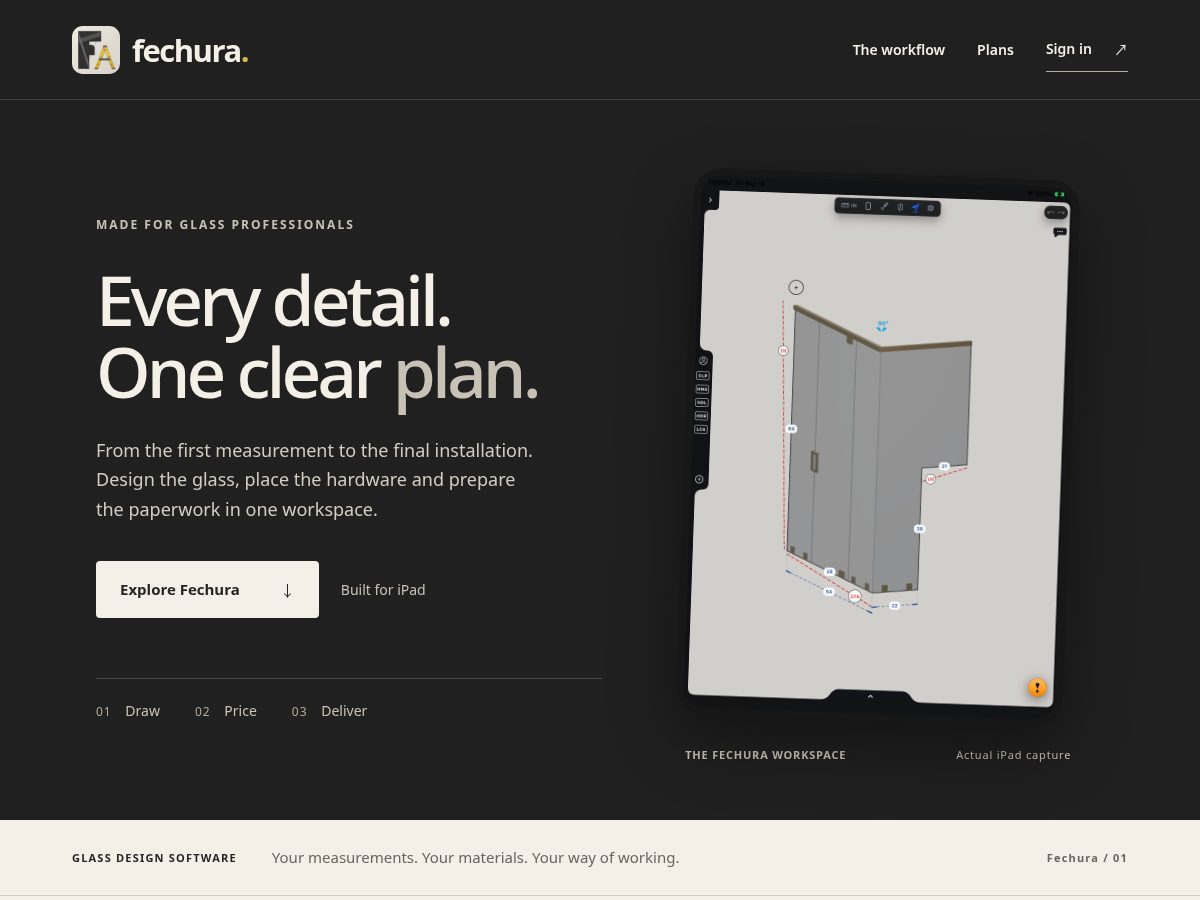 Landing-page snapshot of fechura.com