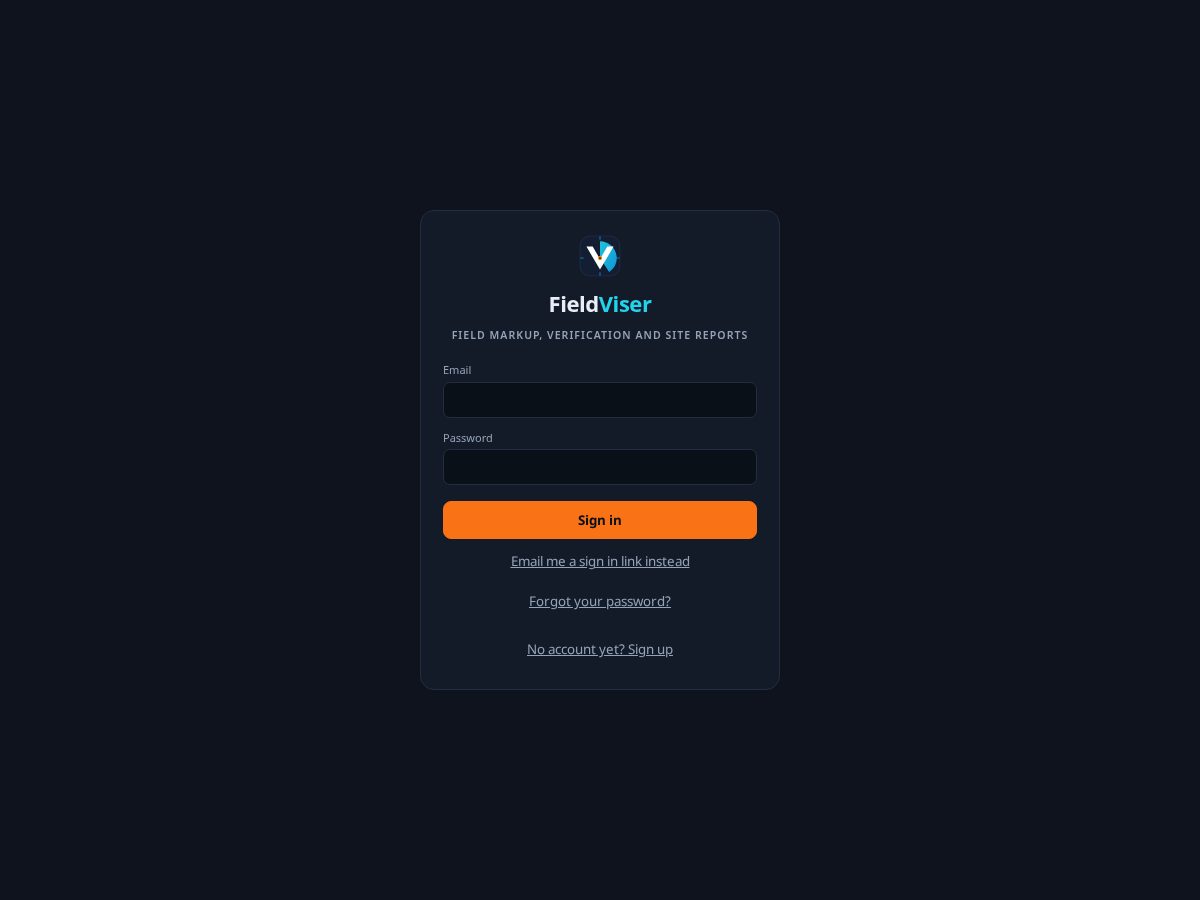 Landing-page snapshot of fieldviser.com