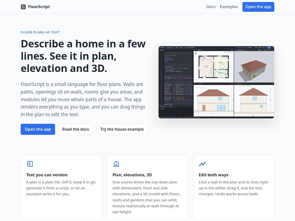 Landing-page snapshot of floorscript.com