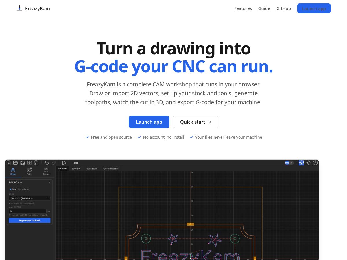 Landing-page snapshot of freazykam.com