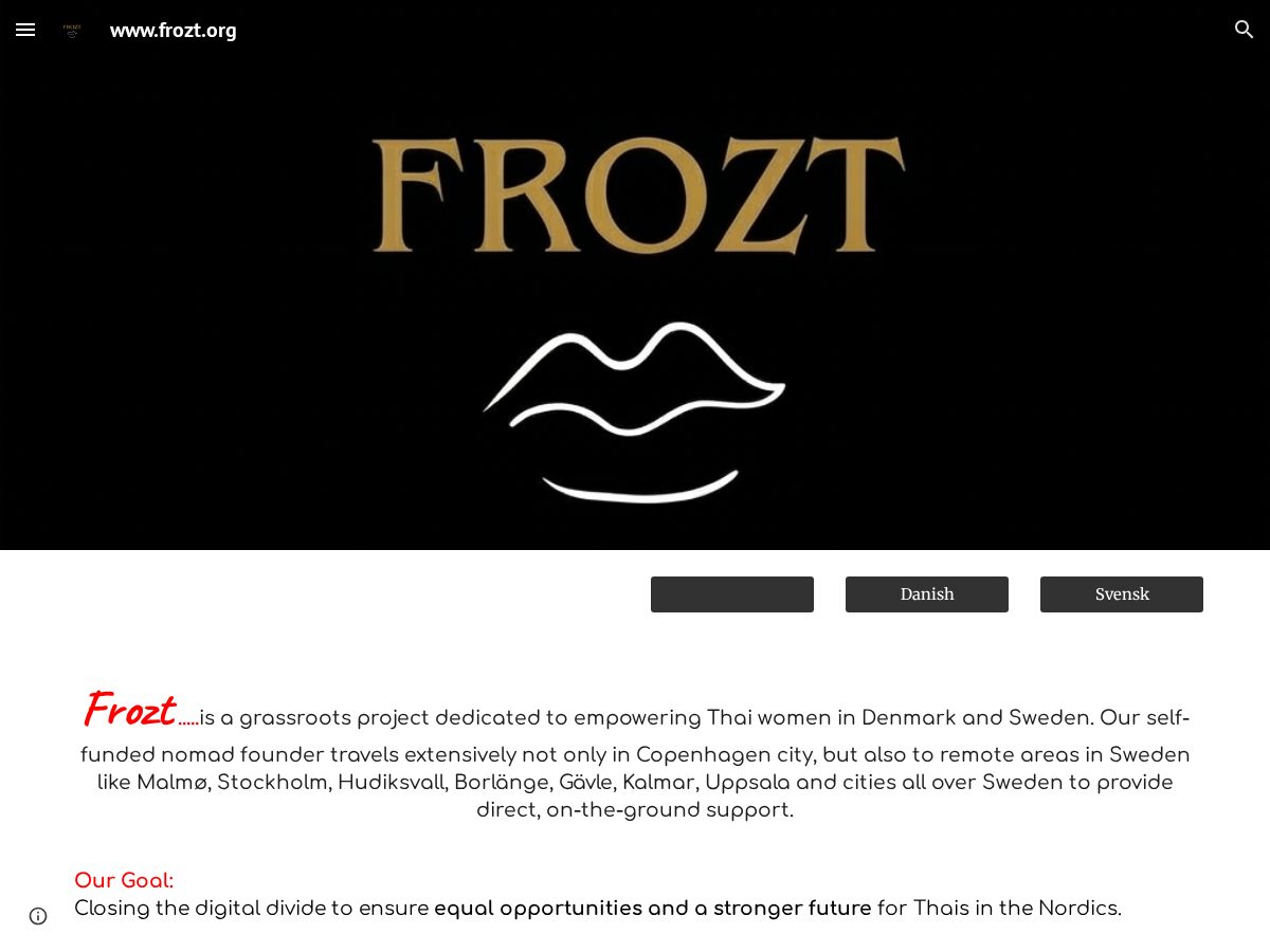 Landing-page snapshot of frozt.org